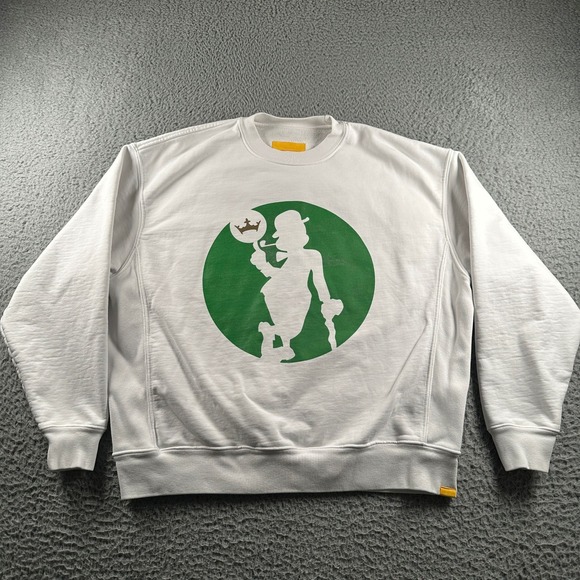 Yellow Label Other - Yellow Label Boston‎ Celtics Sweatshirt Size M White Crewneck Green Graphic Rare